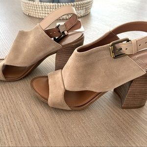Franco Sarto beige suede heels